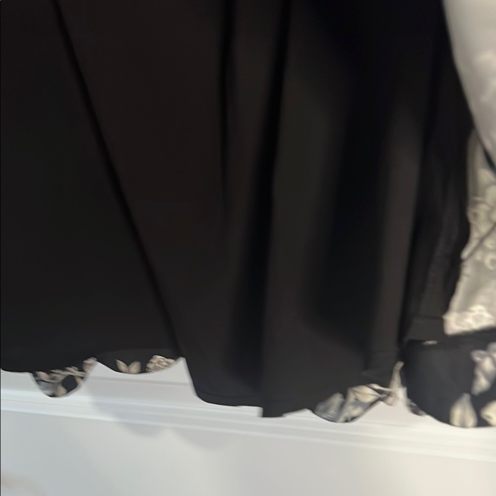 Talbots Black and White A-Line Skirt with Tie Front - Picture 6 of 7